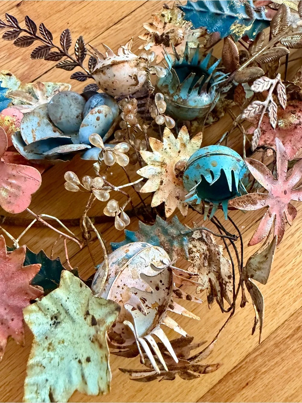 Terrain Gilded botanical iron + velvet wreath